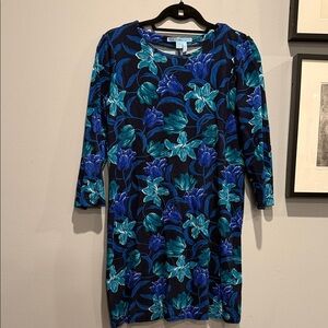 Draper James Winter Nassau Floral 3/4 Sleeve Dress, Size Small